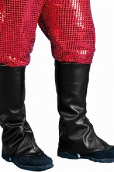 Black PVC Instant Santa Boots