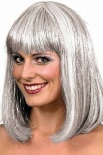 Party Wig - Tinsel (White with Silver)