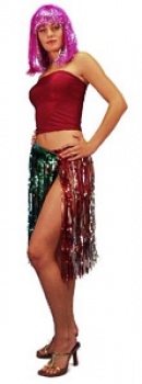 Metallic Multi 24in Tie on Hula Skirt