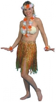 Multi Colour 56cm Hula Skirt