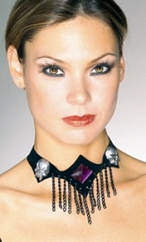 Unhappily Everafter - Velvet Choker with Purple Stone